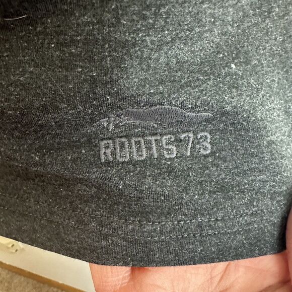 Roots 73 Hooded Pullover Sweatshirt Womens M Gray Hoodie Classic Long Length - Picture 2 of 11